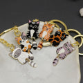 Zinc Alloy Enamel Cat Keychain For Cute Bag Charm view 2