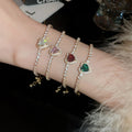 2026 New Colorful Crystal Heart Copper Bangle, Elegant Style Luxury Fashion Bracelet view 2