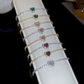 2026 New Colorful Crystal Heart Copper Bangle, Elegant Style Luxury Fashion Bracelet view 1