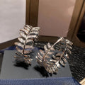 European Style Leaf Wheat Ear Earrings For Women With Zircon Inlay Fashion Jewelry view 2