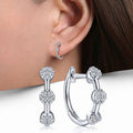 Simple Geometric Zircon Inlaid Earrings, Elegant Daily Wear Fashion Ear Jewelry For Women view 1