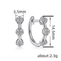 Simple Geometric Zircon Inlaid Earrings, Elegant Daily Wear Fashion Ear Jewelry For Women view 4