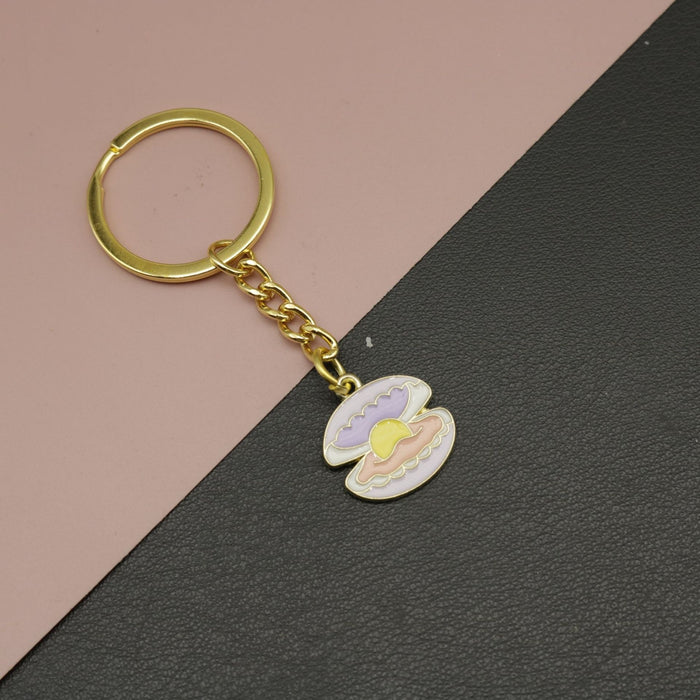 Metal Minimal Conch Shell Keychain Bag Charm Gift