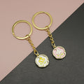Zinc Alloy Enamel Flower Pendant Keychain Bag Charm Gift view 1