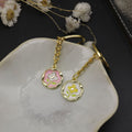 Zinc Alloy Enamel Flower Pendant Keychain Bag Charm Gift view 2