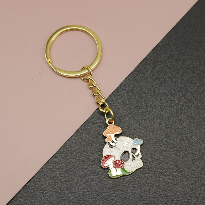 Metal Skull Oil-Drop Keychain Bag Charm