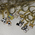 Zinc Alloy Enamel Dog Keychain Cute Bag Charm Gift view 2