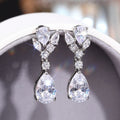 Cross Border Water Drop Earrings With Sparkling Zircon For Women Light Luxury Fashion Jewelry view 3