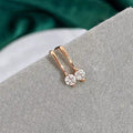 Minimalist Zircon Inlaid Stud Earrings For Women, Small Daily Fashion Korean Style Jewelry view 2