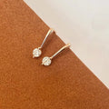 Minimalist Zircon Inlaid Stud Earrings For Women, Small Daily Fashion Korean Style Jewelry view 5