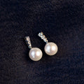 European Korean Style Stud Earrings For Women, Zircon Inlaid Faux Pearl Princess Fashion Jewelry view 5