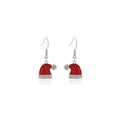 Luxury Red Rhinestone Santa Hat Alloy Hook Dangle Earrings For Women Christmas Party Cute Elegant Earrings view 5
