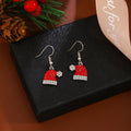 Luxury Red Rhinestone Santa Hat Alloy Hook Dangle Earrings For Women Christmas Party Cute Elegant Earrings view 1