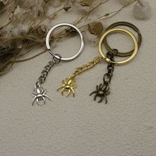 Metal Spider Keychain Bag Charm