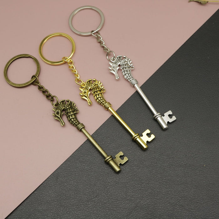 Metal Seahorse Keychain Ocean Animal Bag Charm Gift