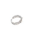 Faux Pearl Rhinestone Wave Open Ring For Women view 5