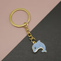 Zinc Alloy Enamel Dolphin Keychain Bag Charm Gift view 1