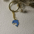 Zinc Alloy Enamel Dolphin Keychain Bag Charm Gift view 2
