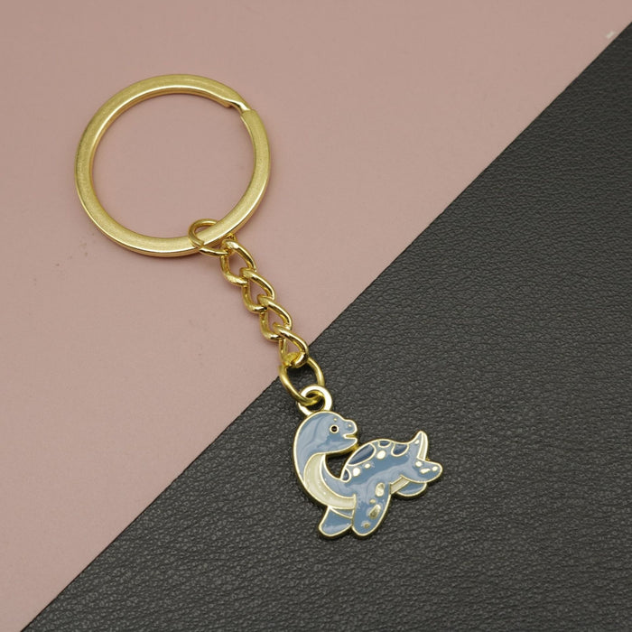 Zinc Alloy Enamel Dinosaur Keychain Bag Charm Gift Accessory