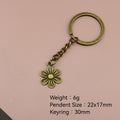 Metal Geometric Flower Keychain For Fashion Bag Charm Gift view 2