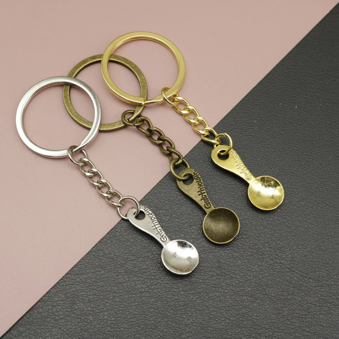 Metal Spoon Shape Keychain For Kitchen Gift Key Ring