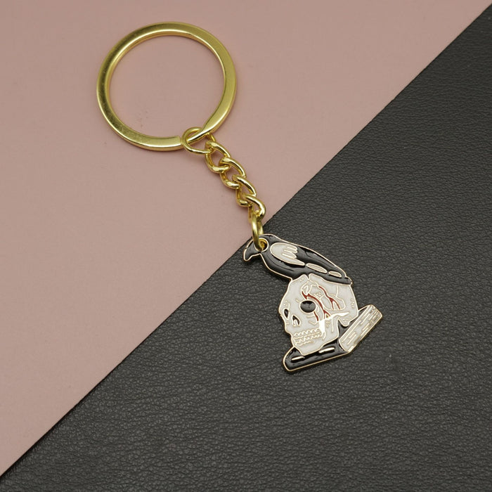 Zinc Alloy Enamel Bird Skull Keychain For Bag Charm Gift