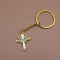 Metal Enamel Butterfly Cross Keychain Religious Bag Charm Gift view 4