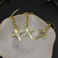 Metal Enamel Butterfly Cross Keychain Religious Bag Charm Gift view 2