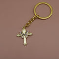 Metal Enamel Butterfly Cross Keychain Religious Bag Charm Gift view 3