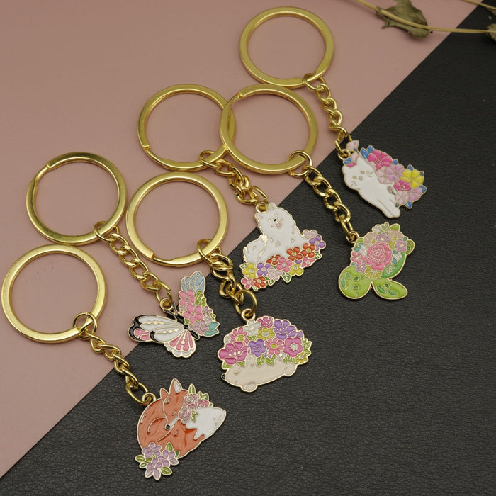 Zinc Alloy Animal Shape Keychain Bag Charm Gift