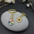 Enamel Flower Keychain Cute Bag Charm Gift view 2