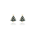 Elegant Christmas Tree Star Studs With Green Rhinestone Crystal Gold Alloy Holiday Party Earrings view 5