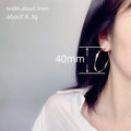 European American French Style Geometric Large Hoop Earrings Trendy Statement Jewelry view 4
