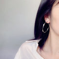 European American French Style Geometric Large Hoop Earrings Trendy Statement Jewelry view 3