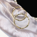 European American French Style Geometric Large Hoop Earrings Trendy Statement Jewelry view 2