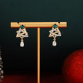 Luxury Zircon Rhinestone Christmas Tree Hollow Star Pearl Drop Stud Earrings view 2