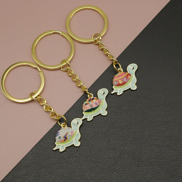 Zinc Alloy Enamel Turtle Keychain Bag Charm Gift