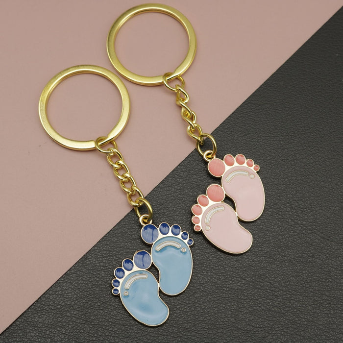 Zinc Alloy Minimalist Footprint Keychain Bag Charm Gift