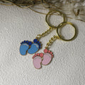 Zinc Alloy Minimalist Footprint Keychain Bag Charm Gift view 2