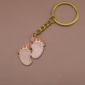 Zinc Alloy Minimalist Footprint Keychain Bag Charm Gift view 6