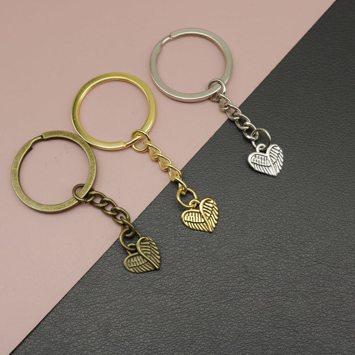 Metal Winged Heart Keychain Angel Bag Charm Gift