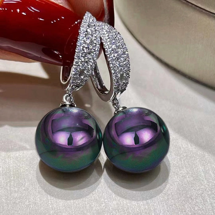 Magic Black Earrings With Zircon, Futuristic Fashion Design Personality Jewelry For Women
