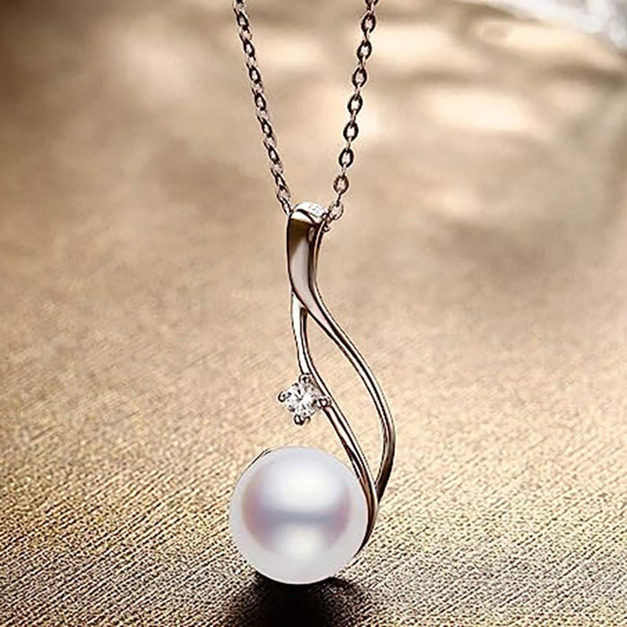 Summer Ladies Faux Pearl Mermaid Pendant Necklace, Elegant Versatile Fashion Jewelry