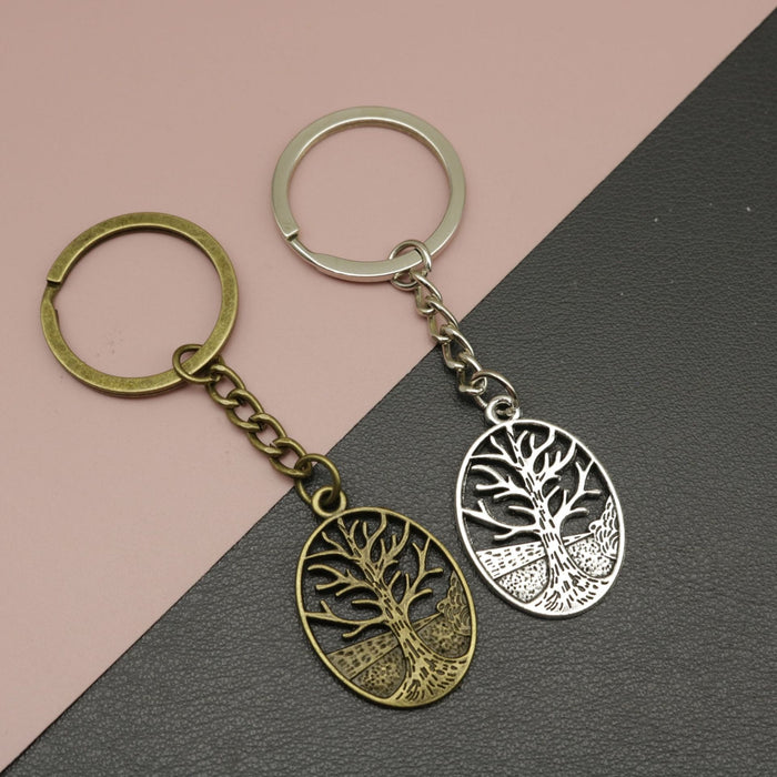 Zinc Alloy Tree Of Life Keychain Gift Accessory