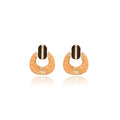 Elegant French Hollow Hoop Enamel Alloy Oil Drop Dangle Earrings For Women Vintage Luxury Statement Earrings view 5
