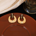 Elegant French Hollow Hoop Enamel Alloy Oil Drop Dangle Earrings For Women Vintage Luxury Statement Earrings view 2