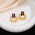 Elegant French Hollow Hoop Enamel Alloy Oil Drop Dangle Earrings For Women Vintage Luxury Statement Earrings view 1