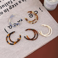 Vintage Maillard Acetate Acrylic Textured Hoop Earrings For Women Elegant Face-Slimming Statement Earrings view 1