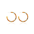 Vintage Maillard Acetate Acrylic Textured Hoop Earrings For Women Elegant Face-Slimming Statement Earrings view 5