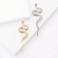 Plated Alloy Long Snake Brooch Pin For Coats And Suits view 1
